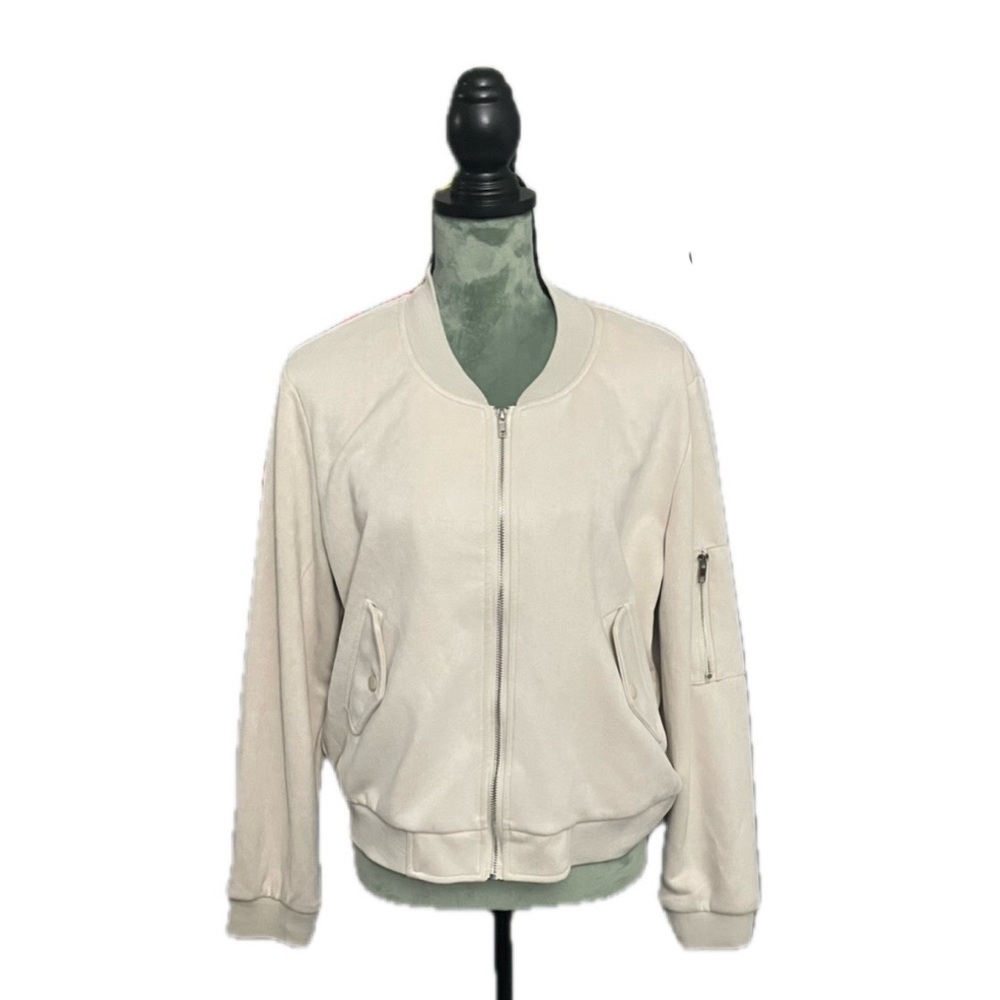 Solitaire Women's Light Beige Bomber Jacket